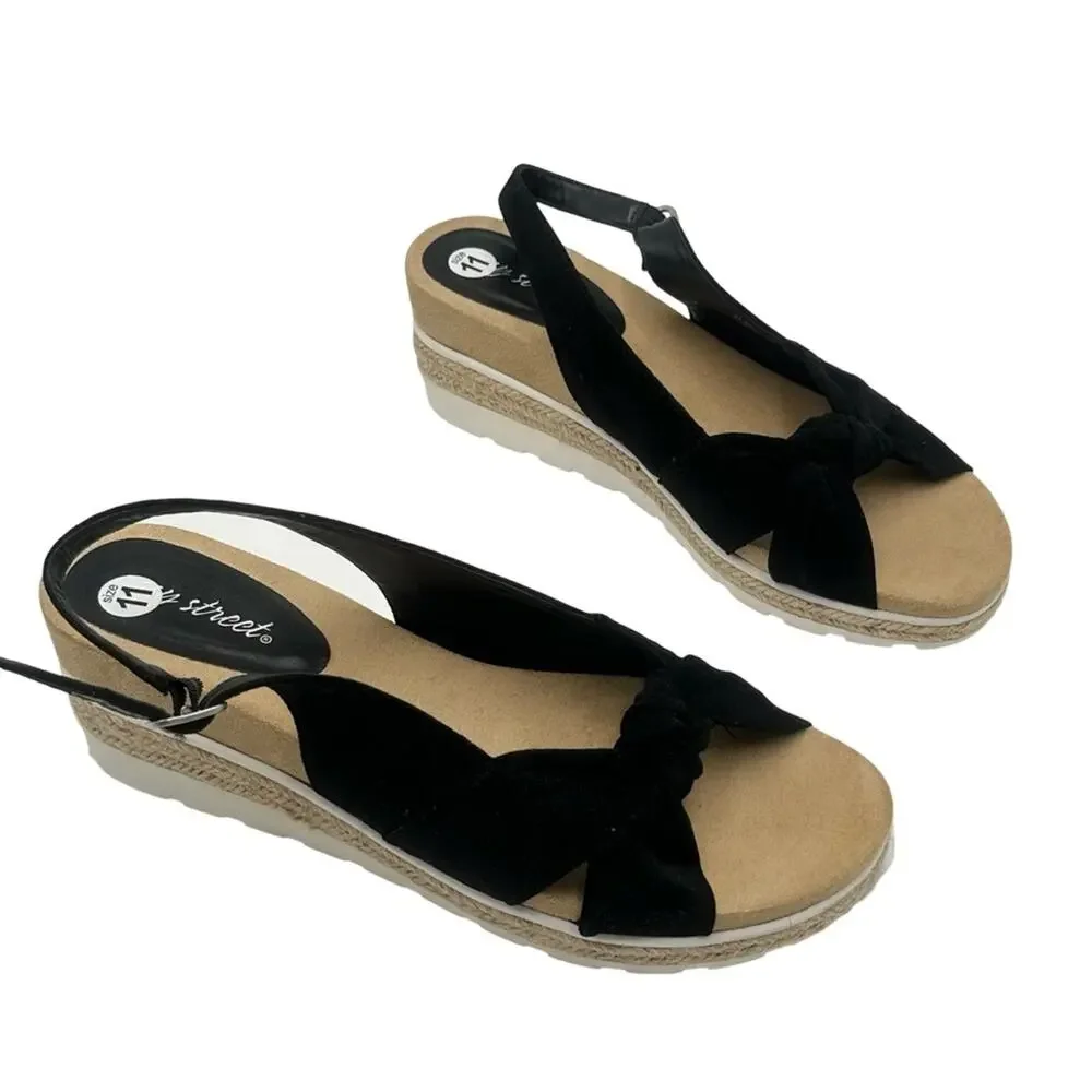 NEW - EASY STREET women's comfy wedges platform man made upper - SIZE 11